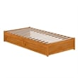 Barcelona Twin XL Panel Platform Bed with 2 Storage Drawers in Light Toffee