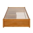 Barcelona Twin XL Panel Platform Bed with 2 Storage Drawers in Light Toffee