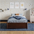 Barcelona Twin Panel Platform Bed with 2 Storage Drawers in Walnut