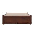 Barcelona Twin Panel Platform Bed with 2 Storage Drawers in Walnut
