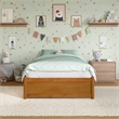 Barcelona Twin Panel Platform Bed with 2 Storage Drawers in Light Toffee
