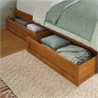 Barcelona Twin Panel Platform Bed with 2 Storage Drawers in Light Toffee