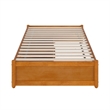 Barcelona Twin Panel Platform Bed with 2 Storage Drawers in Light Toffee