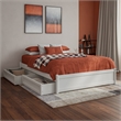 Barcelona Full Panel Platform Bed with 2 Storage Drawers in White