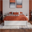 Barcelona Full Panel Platform Bed with 2 Storage Drawers in White