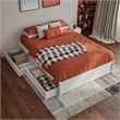 Barcelona Full Panel Platform Bed with 2 Storage Drawers in White