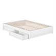 Barcelona Full Panel Platform Bed with 2 Storage Drawers in White