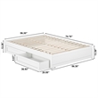 Barcelona Full Panel Platform Bed with 2 Storage Drawers in White