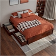 Barcelona Full Panel Platform Bed with 2 Storage Drawers in Walnut