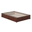 Barcelona Full Panel Platform Bed with 2 Storage Drawers in Walnut