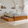 Barcelona Full Panel Platform Bed with 2 Storage Drawers in Light Toffee