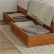 Barcelona Full Panel Platform Bed with 2 Storage Drawers in Light Toffee
