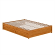Barcelona Full Panel Platform Bed with 2 Storage Drawers in Light Toffee