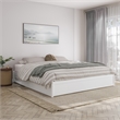 Barcelona King Panel Platform Bed with 2 Storage Drawers in White
