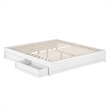 Barcelona King Panel Platform Bed with 2 Storage Drawers in White