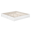 Barcelona King Panel Platform Bed with 2 Storage Drawers in White
