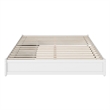 Barcelona King Panel Platform Bed with 2 Storage Drawers in White
