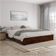 Barcelona King Panel Platform Bed with 2 Storage Drawers in Walnut
