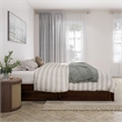 Barcelona King Panel Platform Bed with 2 Storage Drawers in Walnut