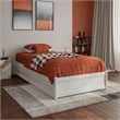 Barcelona Twin XL Solid Wood Panel Platform Bed with Twin XL Trundle in White