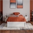 Barcelona Twin XL Solid Wood Panel Platform Bed with Twin XL Trundle in White