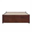 Barcelona Twin XL Solid Wood Panel Platform Bed with Twin XL Trundle in Walnut