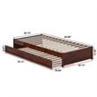 Barcelona Twin XL Solid Wood Panel Platform Bed with Twin XL Trundle in Walnut