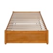 Barcelona Twin XL Wood Panel Platform Bed with Twin XL Trundle in Light Toffee