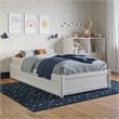 Barcelona Twin Solid Wood Panel Platform Bed with Twin Trundle in White