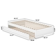 Barcelona Twin Solid Wood Panel Platform Bed with Twin Trundle in White