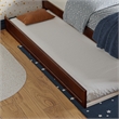 Barcelona Twin Solid Wood Panel Platform Bed with Twin Trundle in Walnut