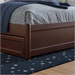 Barcelona Twin Solid Wood Panel Platform Bed with Twin Trundle in Walnut