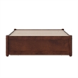Barcelona Twin Solid Wood Panel Platform Bed with Twin Trundle in Walnut