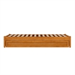 Barcelona Twin Solid Wood Panel Platform Bed with Twin Trundle in Light Toffee