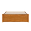 Barcelona Twin Solid Wood Panel Platform Bed with Twin Trundle in Light Toffee