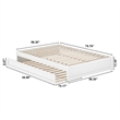 Barcelona Full Solid Wood Panel Platform Bed with Twin Trundle in White