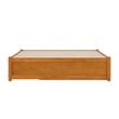 Barcelona Full Solid Wood Panel Platform Bed with Twin Trundle in Light Toffee