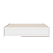 Barcelona Queen Solid Wood Panel Platform Bed with Twin XL Trundle in White