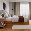 Barcelona Queen Wood Panel Platform Bed with Twin XL Trundle in Light Toffee