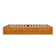 Barcelona Queen Wood Panel Platform Bed with Twin XL Trundle in Light Toffee