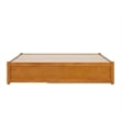 Barcelona Queen Wood Panel Platform Bed with Twin XL Trundle in Light Toffee