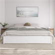 Barcelona King Solid Wood Panel Platform Bed with Twin XL Trundle in White