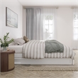 Barcelona King Solid Wood Panel Platform Bed with Twin XL Trundle in White