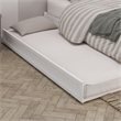 Barcelona King Solid Wood Panel Platform Bed with Twin XL Trundle in White