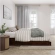 Barcelona King Solid Wood Panel Platform Bed with Twin XL Trundle in Walnut