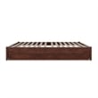 Barcelona King Solid Wood Panel Platform Bed with Twin XL Trundle in Walnut