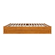 Barcelona King Wood Panel Platform Bed with Twin XL Trundle in Light Toffee