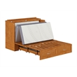 Hamilton Solid Wood Full Murphy Bed Chest w/Mattress and Storage in Light Toffee