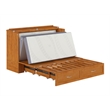 Hamilton Queen Wood Murphy Bed Chest with Mattress and Storage in Light Toffee