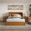 Hamilton Queen Wood Murphy Bed Chest with Mattress and Storage in Light Toffee
